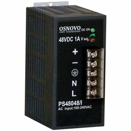 Промышленный блок питания. Osnovo DC48V, 1A (48W). PS-48048/I промышленный уличный блок питания osnovo ps 12120 i