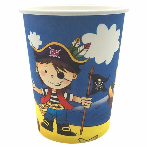 Одноразовая посуда для праздника, стаканы бумажные 250мл, 6шт