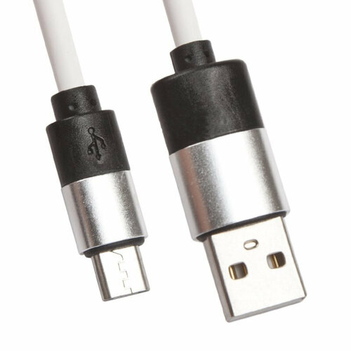 USB кабель LP Micro USB круглый soft touch металлические разъемы белый, европакет usb кабель lp usb type c круглый soft touch металлические разъемы 1 2метра черный коробка