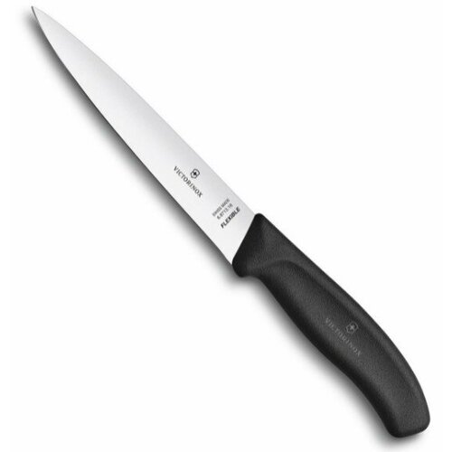Нож кухонный Victorinox Swiss Classic (6.8713.16b) стальной филейный лезв.160мм прямая заточка черны