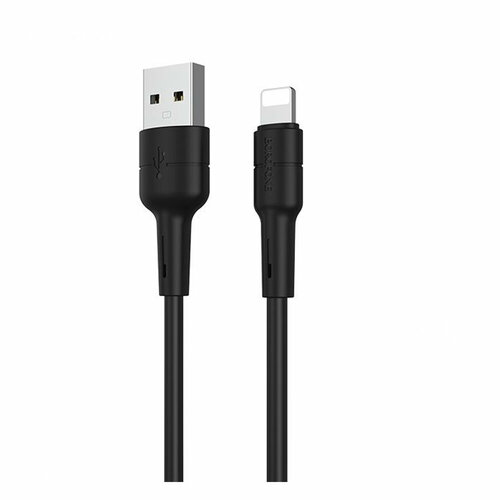 Кабель USB - 8 pin Borofone BX30, 1.0м, круглый, 2.4A, силикон, цвет: чёрный