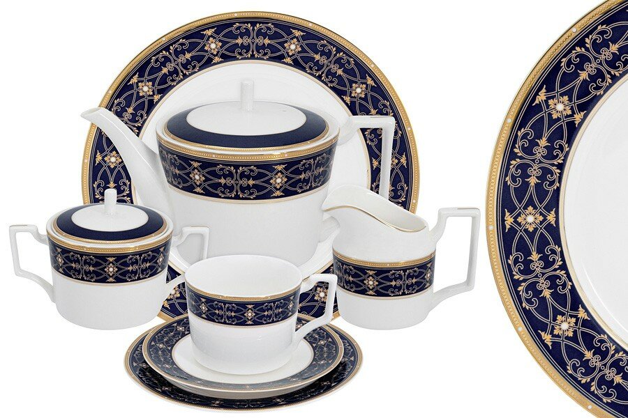 фото Чайный сервиз Офелия (кобальт), 12 персон, 40 предметов (Anna Lafarg Emily)