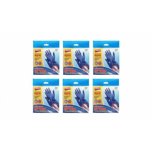 Avikomp Перчатки латексные, с максимальной прочностью, Синие, размер M, 6 упаковок