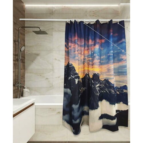 Штора для ванной Сантис Горная вершина, 180х180 см (35173)