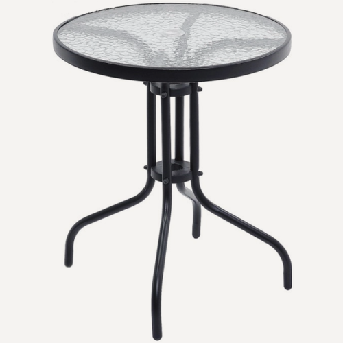 Изображение товара Стол Garden Story к набору Марсель Мини, Сан-Ремо Мини арт. WR1208, 60см (каркас черн, столешница прозр.)