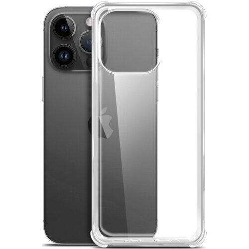 Силиконовый чехол Borasco для Apple iPhone 14 Pro, бампер, с усиленными углами, прозрачный силиконовый чехол borasco для apple iphone 14 pro бампер с усиленными углами прозрачный