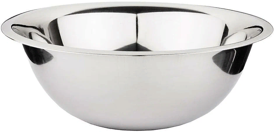 Миска из нержавеющей стали Agness / Агнесс 880-117 универсальная серебристая диаметр 26см объем 3л / салатник для кухни