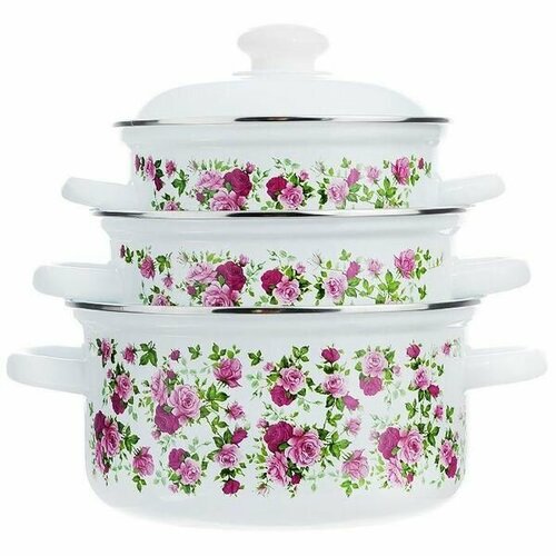 Набор Посуды Эмаль 124 кит. ская Роза Лысьва