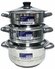 Набор кастрюль 6пр (1л(14см); 1,5л(16см); 2л(18см))
