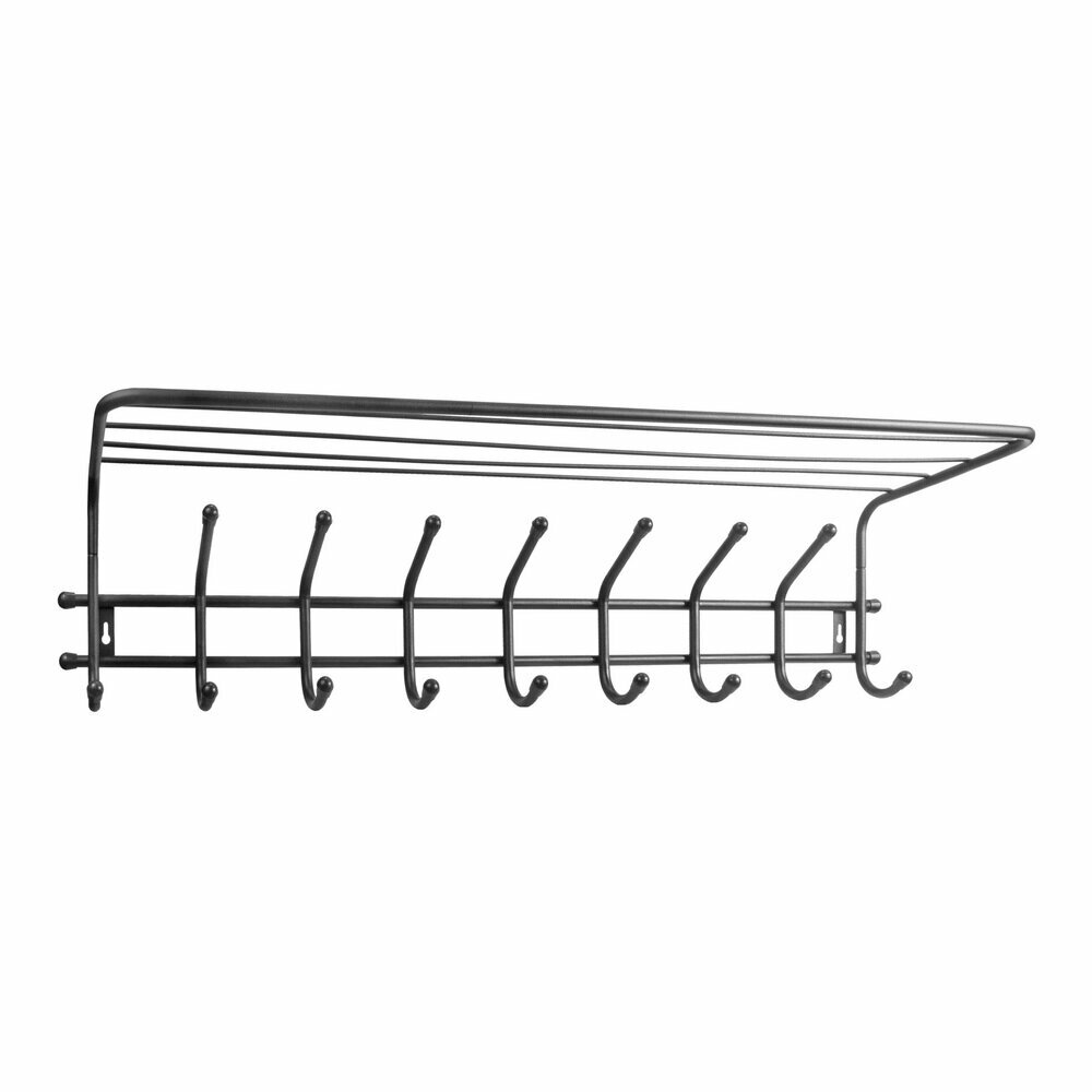 Вешалка настенная исток ВНК92 Комфорт 9  черный  9 рожков  полка