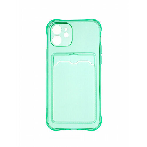 Силиконовый чехол Zibelino для Apple iPhone 12, Silicone Card Holder, защита камеры, мятный