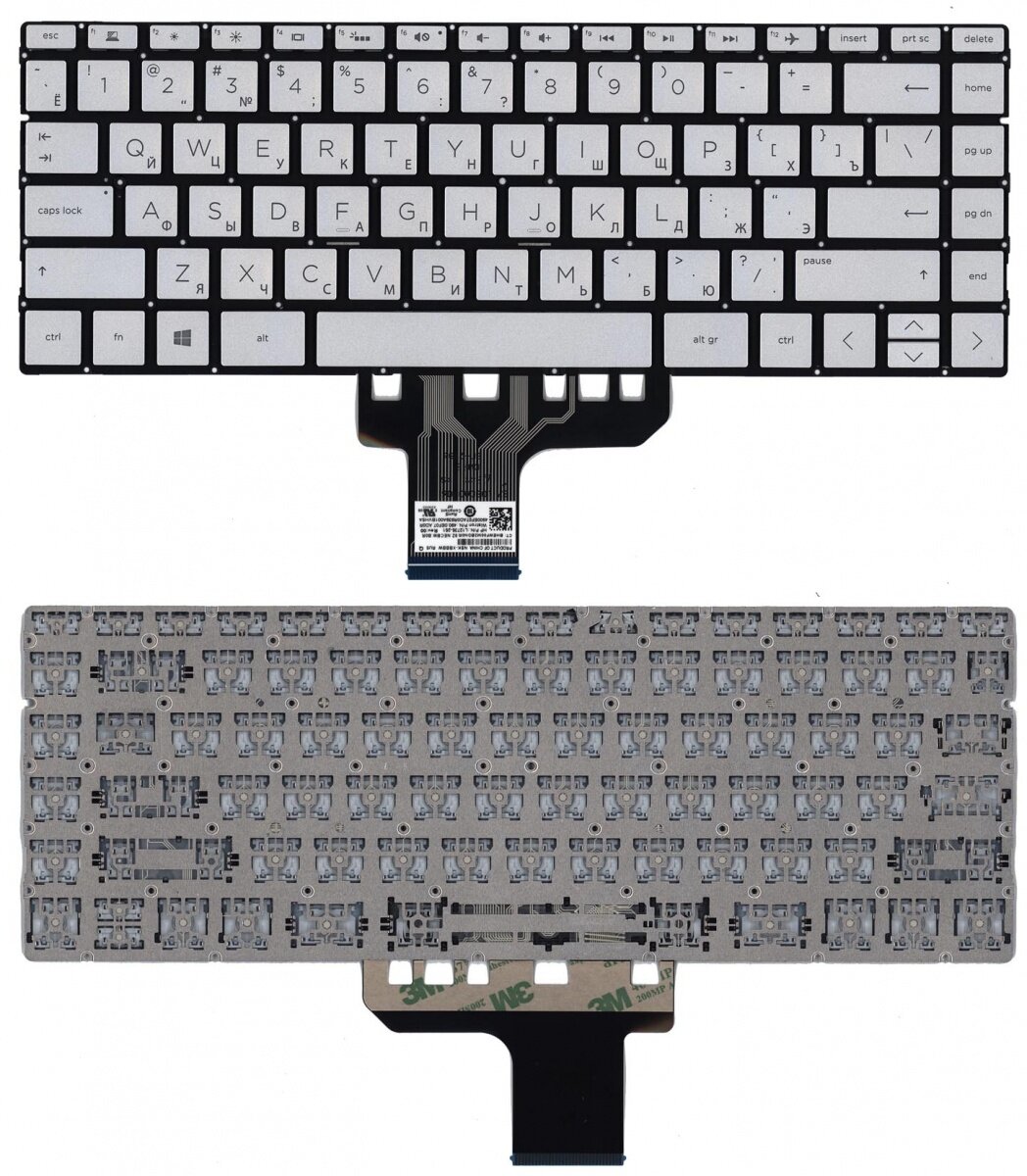 Клавиатура для HP Pavilion 13-AN Series, серебристая