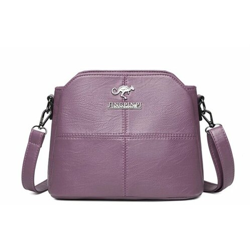 фото Сумка мессенджер jingpin, фактура гладкая, фиолетовый