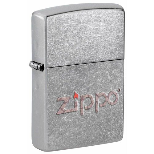 Оригинальная бензиновая зажигалка ZIPPO Classic 207 SNAKESKIN ZIPPO LOGO с покрытием Street Chrome - Логотип ZIPPO в виде змеиной кожи