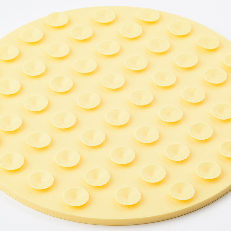 Лизательный коврик Mr.Kranch для медленного поедания силиконовый диаметр 20 см желтый с лопаткой Mr.Kranch 4630147177912 - фотография № 2
