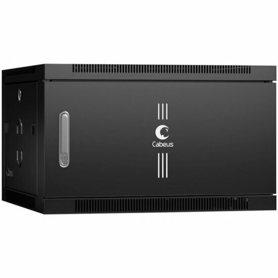 фото Шкаф настенный CABEUS SH-05F-6U60/35m-BK 6U 350мм дверь металл, черный