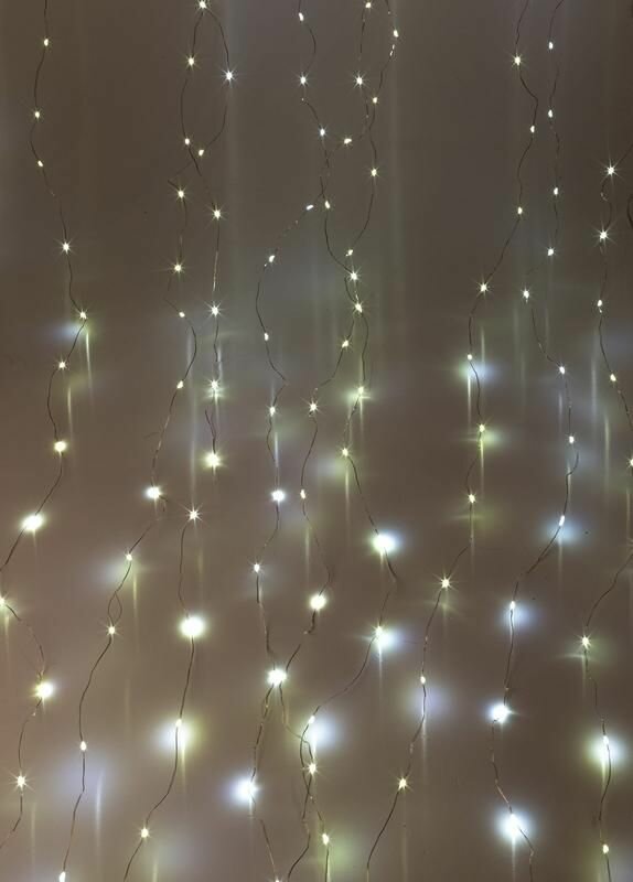 Гирлянда светодиодная «Дождь» 3х2м 240LED бел. 220В 8 режимов 1.5мм провод прозр. Космос KOC_CUR-V107