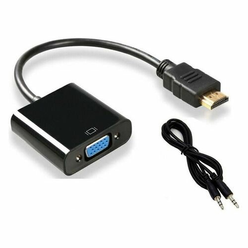 Переходник аудио-видео PREMIER 5-983, HDMI (m) - VGA (f) , Jack 3.5 (f), 0.15м, черный