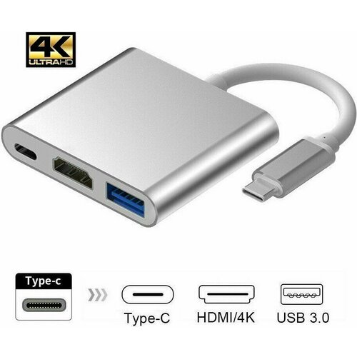 Переходник USB Type-C - HDMI/USB/USB Type-C, Orient (C028)