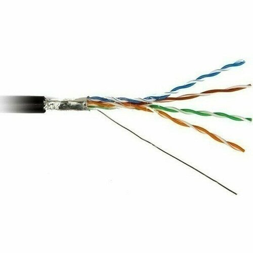 кабель ftp indoor 4 пары категория 5e 5bites fs5400 305s ftp одножильный 24awg cca ccs pvc 305m Бухта Hyperline (FTP4-C5E-SOLID-OUTDOOR-40-100), 100м (FUTP4-C5E-S24-OUT-PE-BK-100)