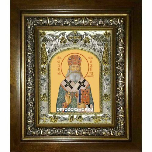Икона Серафим Богучарский, 14x18 см, в деревянном киоте 20х24 см, арт вк-2341