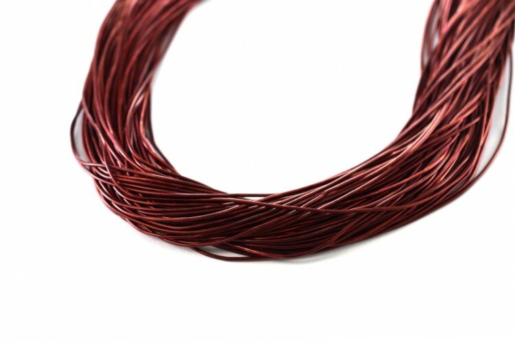 Канитель гладкая 1мм, цвет красный темный, 49-038, 5г (около 2,8м)
