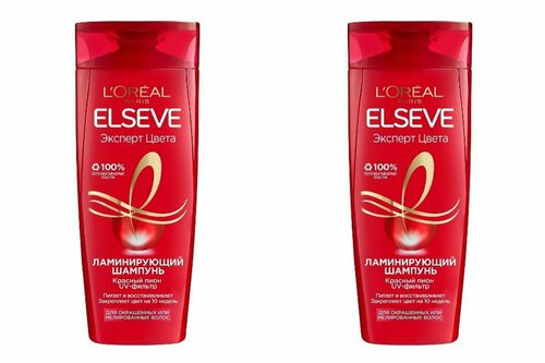 Шампунь, LOreal Paris, Elseve, эксперт цвета, 400 мл, 2 шт