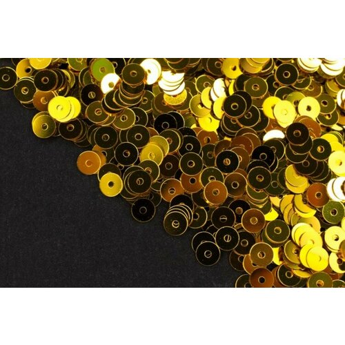 Итальянские пайетки плоские 4мм, цвет #2215 Oro, 3 грамма
