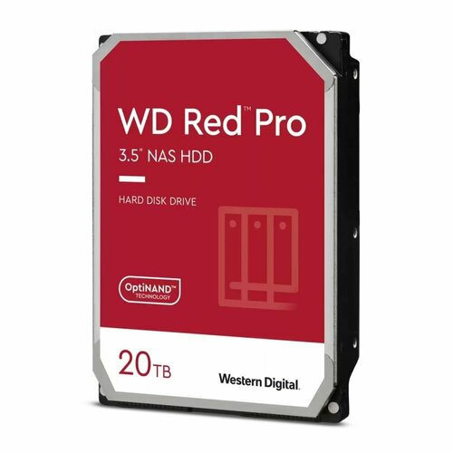 Жесткий диск WD 20TB 7200 RPM, SATA 6 Gb/s, CMR, 512 MB Cache, 3.5 Red pro