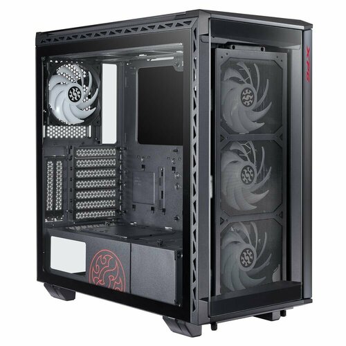 Корпус XPG BATTLECRUISER BLACK (BATTLECRUISER-BKCWW) (Midi-Tower, черный, TG*4, 120mm ARGB fan*4)