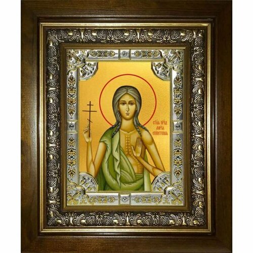 Икона Мария Египетская, 18x24 см, со стразами, в деревянном киоте, арт вк-1202