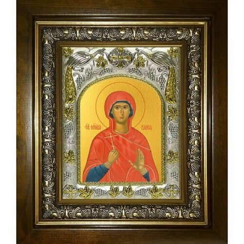 Икона Раиса Александрийская, 14x18 см, в деревянном киоте 20х24 см, арт вк-4893