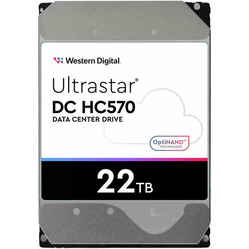 Жёсткий диск 22Tb SATA-III WD Ultrastar DC HC570 (0F48155) (WUH722222ALE6L4) жесткий диск wd wuh722222ale6l4