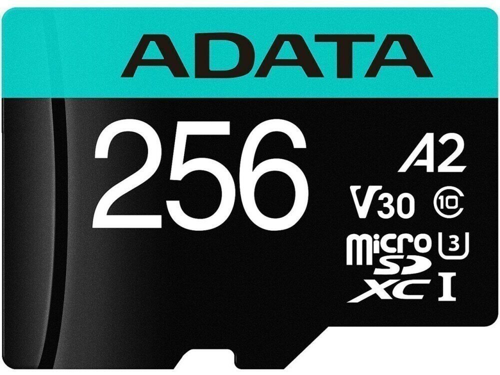 Карта памяти 256Gb MicroSD ADATA + SD адаптер (AUSDX256GUI3V30SA2-RA1)