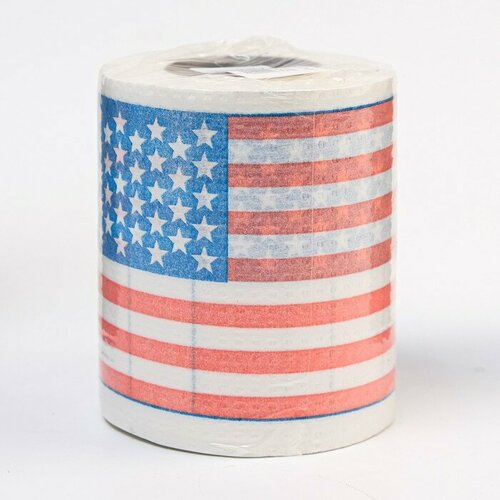 Сувенирная туалетная бумага Американский флаг США, 9,5х0х9,5 см 1 шт картина на осп флаг сша флаг на ветру американский флаг 125 x 62 см