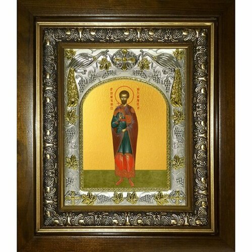 Икона Максим Римский, 14x18 см, в деревянном киоте 20х24 см, арт вк-4099