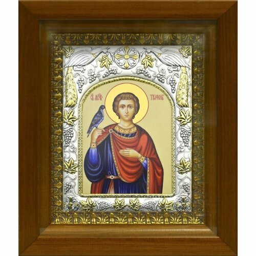 Икона Трифон мученик, 14x18 см, в деревянном киоте 20х24 см, арт вк-491