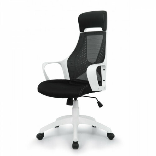 Кресло руководителя Easy Chair 578 TC сетка/ткань черный, пластик белый