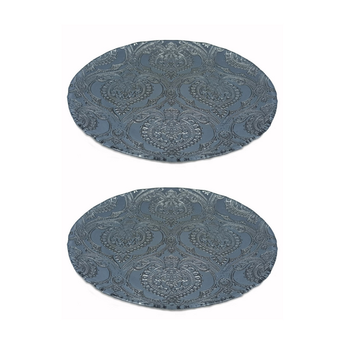 Тарелка сервировочная набор 2шт стекло, 21см Аксам, пейсли антрацит