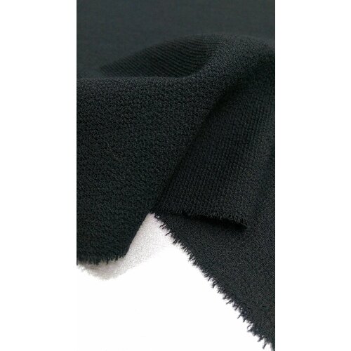 Ткань Креп плательно-блузочный чёрного цвета Италия хлопок плательно блузочный в клетку сиреневого цвета италия