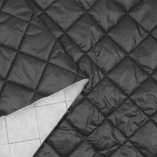 Курточная ткань Стежка ромбы черная курточная ткань стежка ромбы черный оникс