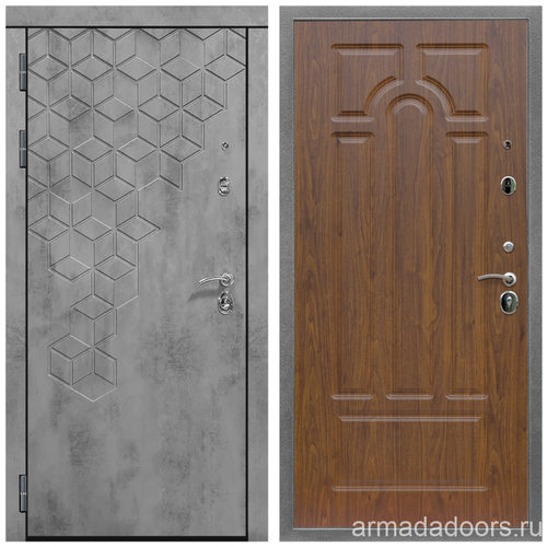 Входная дверь Армада Квадро МДФ панель 16 мм Бетон тёмный; МДФ 16 мм ФЛ-58 Морёная берёза