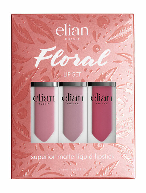 ELIAN RUSSIA Набор для губ Floral Lip Set (Губная помада матовая 5 мл 402, 403, 516)