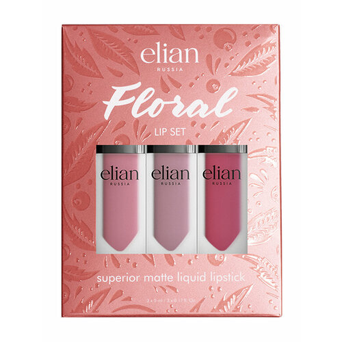 ELIAN RUSSIA Набор для губ Floral Lip Set (Губная помада матовая 5 мл 402, 403, 516) жидкая матовая помада для губ superior matte liquid lipstick 5мл 402 angelo