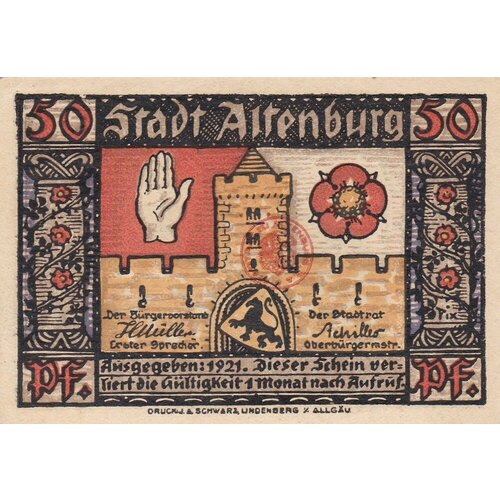 Германия (Веймарская Республика) Альтенбург 50 пфеннигов 1921 г. (№7) германия веймарская республика альтенбург 50 пфеннигов 1921 г вид 2 1