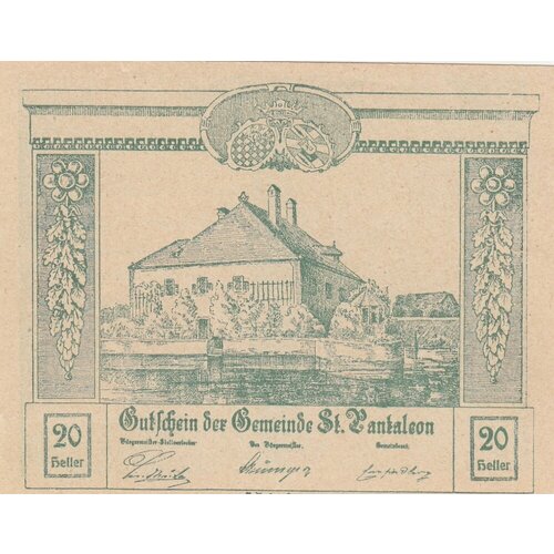 Австрия, Санкт-Панталеон 20 геллеров 1920 г. австрия санкт виллибальд 20 геллеров 1920 г