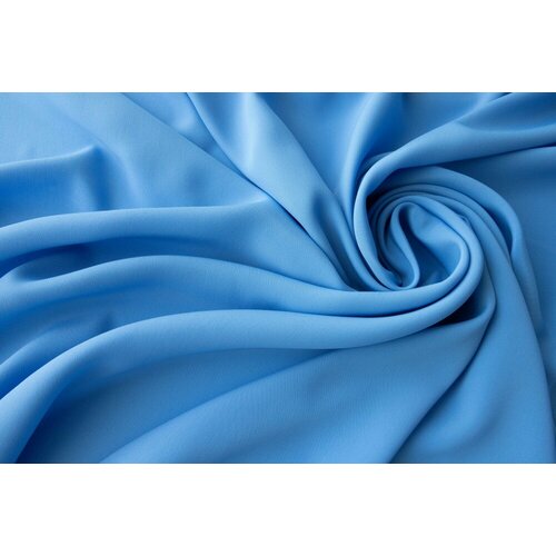Ткань крепдешин голубого цвета с эластаном