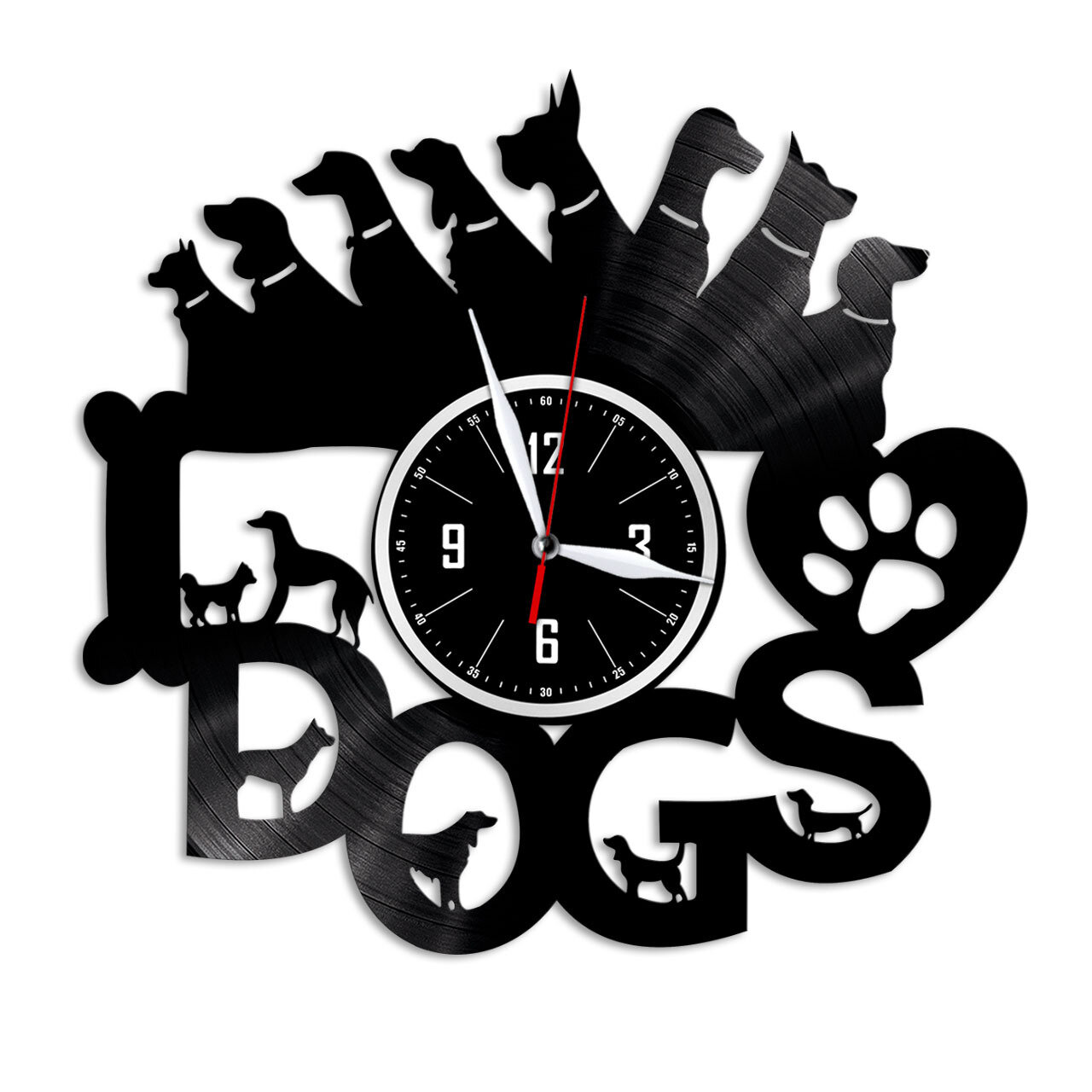 Dogs - настенные часы из виниловой пластинки