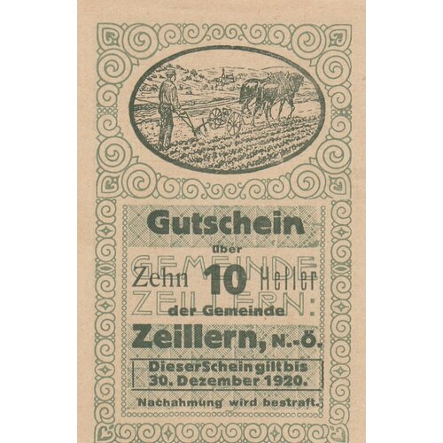 Австрия, Цайллерн 10 геллеров 1914-1920 гг. (Вид 2)