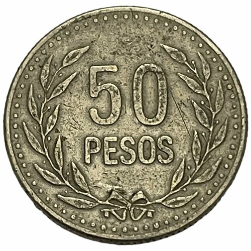 Колумбия 50 песо 1990 г. колумбия 5 песо 1990 г